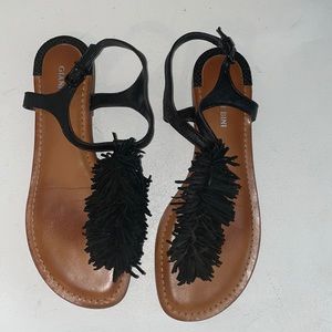 Gianni Bini Black fringe sandals